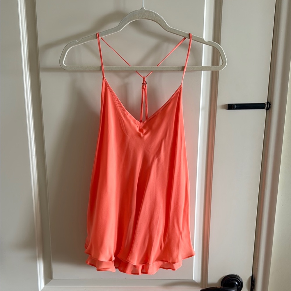 Coral Ruffled Asymmetrical Camisole
